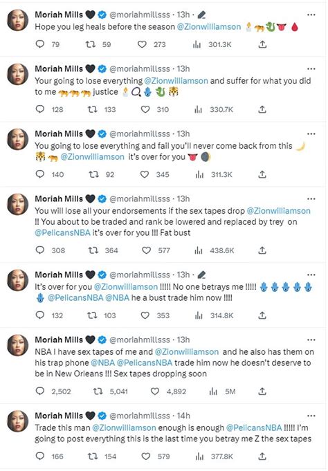 moriah mills zion sex tape|Moriah Mills Twitter suspended after Zion Williamson sex